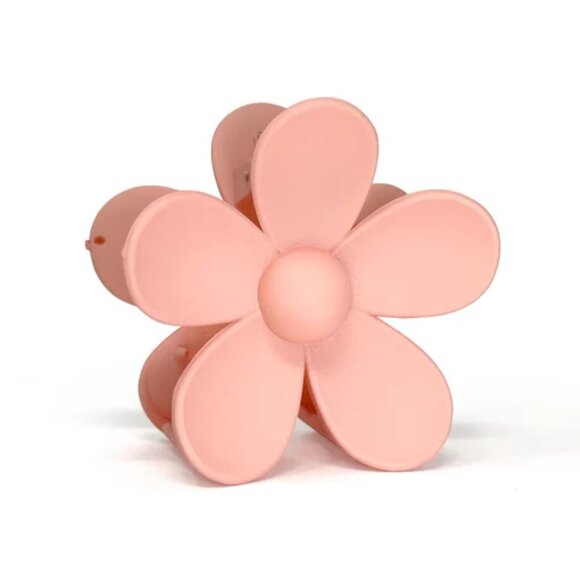 NWT Oversized Flower Power Pink Hair Claw Clip - Picture 1 of 7